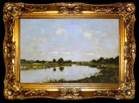 framed  Eugene Boudin Deauville - O rio morto, ta009-2
